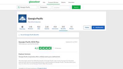 Georgia-Pacific Employee Benefit: 401K Plan  Glassdoor