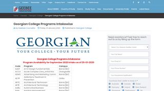 
Georgian College Programs Intakewise - Geebee Education  
