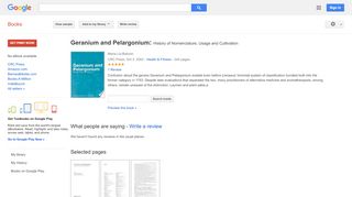 
Geranium and Pelargonium: History of Nomenclature, Usage and ...  
