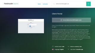
                            5. Get Clients.churchill-knight.co.uk news - Client Portal - Churchill Knight Portal Login