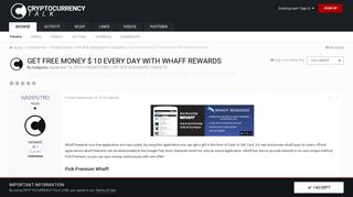 
Get Free Money $ 10 Every Day with Whaff Rewards - CRYPTOCURRENCY ...  
