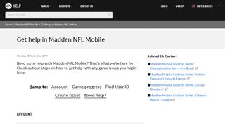 
                            5. Get help in Madden NFL Mobile - EA Help - Electronic Arts - Free Madden Mobile Account Portal