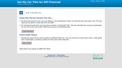 Get My Car Title for GM Financial