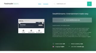 
                            2. Get Stealthstreams.com news - StealthStreams: Entertainment ... - Stealthstreams Sign Up