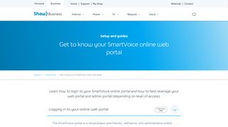 
                            3. Get to know your SmartVoice online web portal - Shaw Business - Shaw Web Portal
