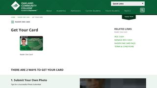 
                            2. Get Your Card - Oakland Community College