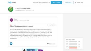 
                            3. Get your moneyback From these scammers | Ivory Option on ... - Ivory Options Login