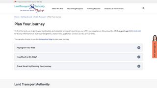 
                            3. Getting Around | Public Transport | Plan Your Journey - LTA - Insinc Sg Portal