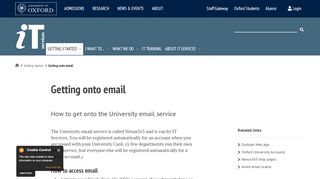 
                            8. Getting onto email - IT Services - University of Oxford - Oucs Nexus Email Portal