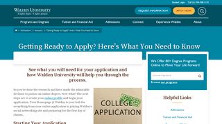 
                            2. Getting Ready to Apply? - Walden University - Walden University Admission Portal