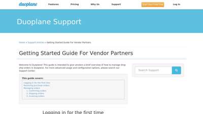 Getting Started Guide For Vendor Partners - Duoplane Commerce
