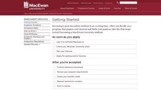 Getting Started - MacEwan University - Macewan Student Portal