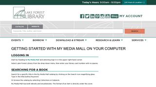 Getting Started with My Media Mall on Your Computer | Lake ... - Mymediamall Sign In