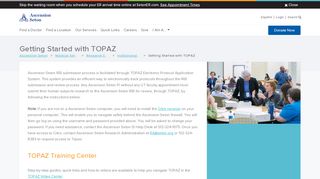 Getting Started with TOPAZ | Ascension Seton Research ... - Topaz Portal