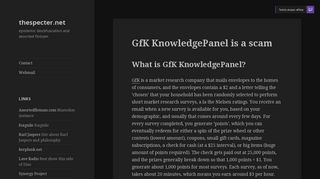 
                            6. GfK KnowledgePanel is a scam – thespecter.net - Gfk Surveys Portal