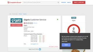 
                            4. Gigats Customer Service, Complaints and Reviews - Gigats Com Portal
