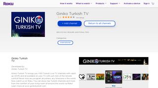 
                            4. Giniko Turkish TV | Roku Channel Store | Roku - Giniko Turkish Tv Portal