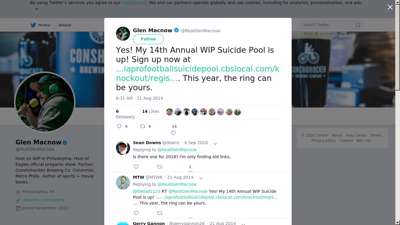 
Glen Macnow on Twitter: "Yes! My 14th Annual WIP Suicide ...
