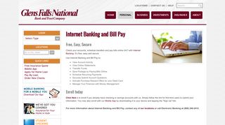 Glens Falls National Bank Personal Internet Banking - Glens Falls National Bank Online Portal
