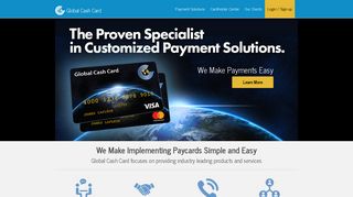 
                            2. Global Cash Card - The Leader in Custom Paycard Solutions - Global Cash Card Portal Page