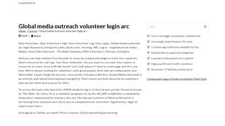 
                            8. Global media outreach volunteer login arc - ergaltafulte.tk | To ... - Global Media Outreach Arc Portal