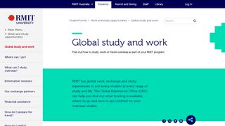 
                            3. Global study and work - RMIT University - Rmit Mobi Portal