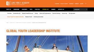 
                            8. global youth leadership institute - Lake Forest Academy - Youthleadership Net Student Portal
