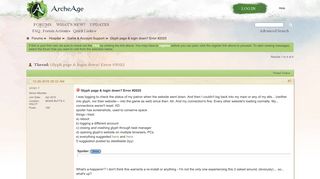 
                            6. Glyph page & login down? Error #2025 - ArcheAge Forums - Glyph Portal