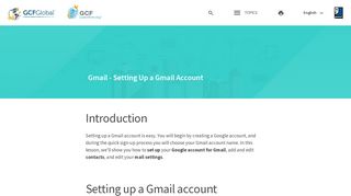 
Gmail: Setting Up a Gmail Account  
