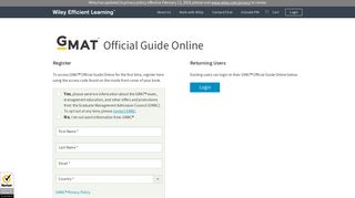 
                            1. GMAT - Wiley EL - Wiley Efficient Learning - Gmat Wiley Portal