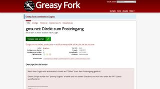 
                            7. gmx.net: Direkt zum Posteingang - Greasy Fork - Gmx Net Portal Posteingang