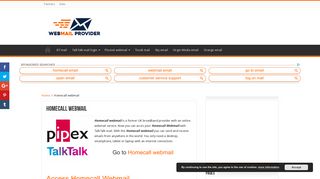 
                            2. Go to Homecall Webmail - Secure login - Webmail Homecall - - Pipex Homecall Webmail Login
