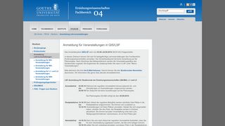 
                            7. Goethe-Universität — Anmeldung zu Lehrveranstaltungen - Qis Lsf Uni Frankfurt Portal