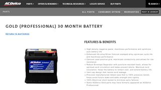 
                            6. Gold (Professional) 30 Month Battery | Auto Parts | ACDelco - Acdelco 360 Portal