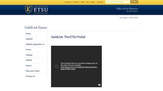 
                            7. GoldLink System - East Tennessee State University - Goldlink Portal