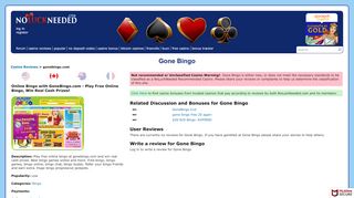 
                            7. Gone Bingo Bonus Codes and Review by NoLuckNeeded.com - Gonebingo Portal