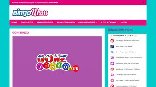 
                            4. Gone Bingo | NOW CLOSED - Player Details Here! - Bingo Mum - Gonebingo Portal