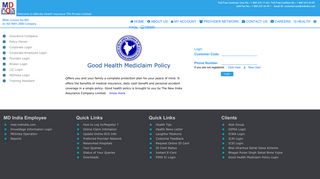 
                            8. Good Health Mediclaim Policy Login - MDIndia - New India Assurance Mail Portal