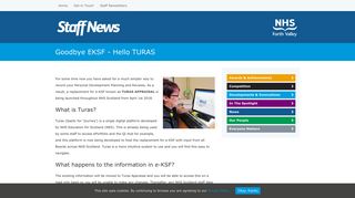 
Goodbye EKSF – Hello TURAS | Staff News  

