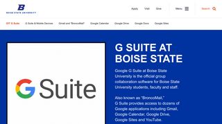 
                            5. Google G Suite at Boise State University - Boise State Email Portal