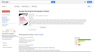 
Google Hacking for Penetration Testers
