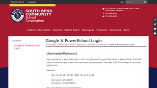 
                            2. Google & PowerSchool Login - South Bend Community ... - Powerschool Student Portal South Bend