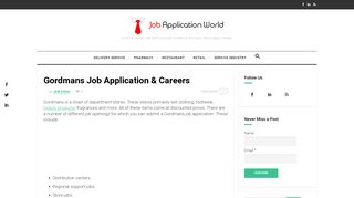 
                            7. Gordmans Job Application & Careers | Job Application World - Gordmans Careers Portal