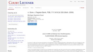 
                            8. Gore v. Flagstar Bank, FSB, 711 N.W.2d 330, 474 Mich. 1075 ... - Flagstar Appraisal Scope Login