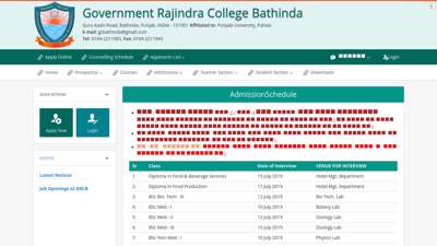 
                            6. Government Rajindra College Bathinda :: AdmissionSchedule