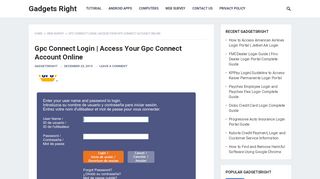 Gpc Connect Login | Access Your Gpc Connect Account Online - My Gpc Main Portal
