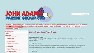 
                            4. Grades & Attendance(Power School) - John Adams High ... - Powerschool Student Portal South Bend