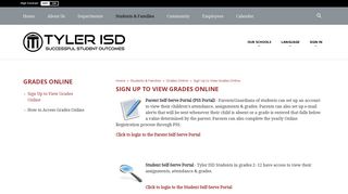 
                            8. Grades Online / Sign Up to View Grades Online - Tyler ISD