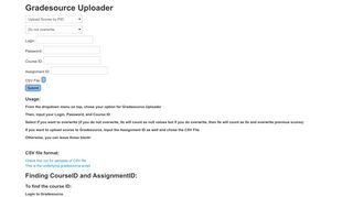 
                            2. Gradesource Uploader - Gradesource Portal