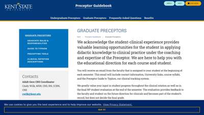 Graduate Preceptors  Preceptor Guidebook  Kent State ...